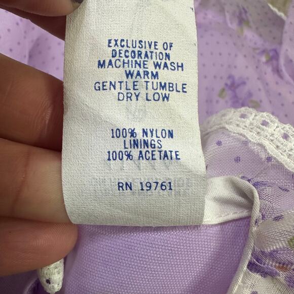 Vintage Miss Quality Lace Ruffle Girl Child Purple White Dress Full Circle 2T - Picture 4 of 9